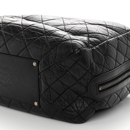 Chanel Aged Calfskin Quilted Large Secret Tag Bowling Bag Black 10 of 12