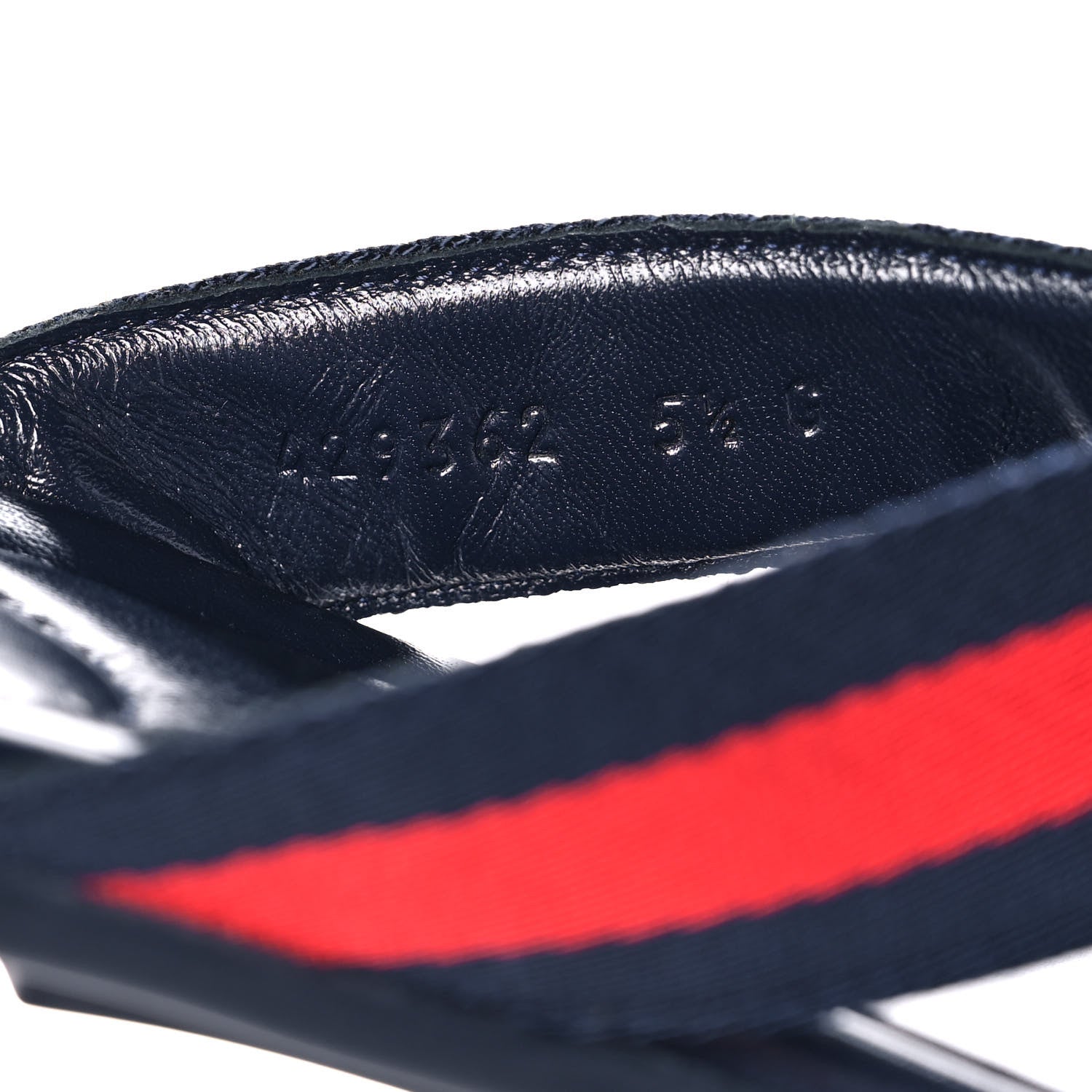 Gucci Nylon Calfskin Web Mens Cleat Sole Thong Sandals 5.5 Navy 8 of 10