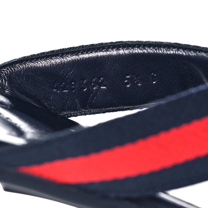 Gucci Nylon Calfskin Web Mens Cleat Sole Thong Sandals 5.5 Navy 8 of 10
