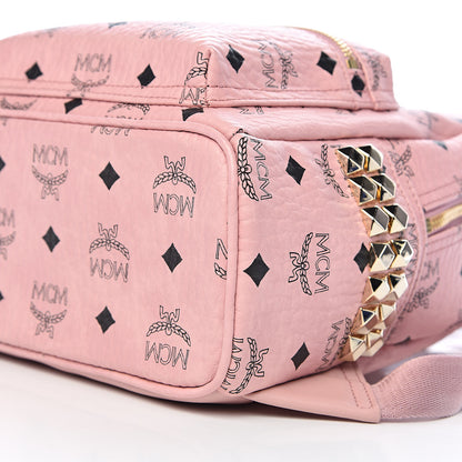 MCM Visetos Side Stud Mini Stark Backpack Pink 9 of 10