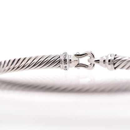 David Yurman Sterling Silver Diamond 5mm Cable Buckle Bracelet 4 of 4
