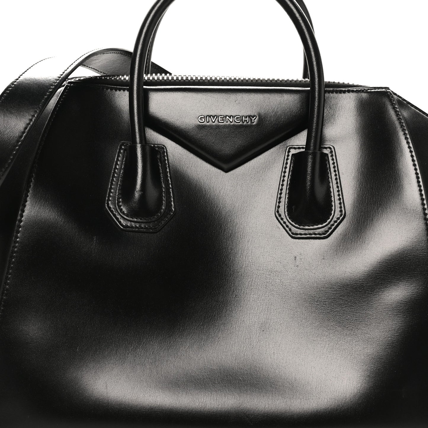 Shiny Lord Calfskin Medium Antigona Black