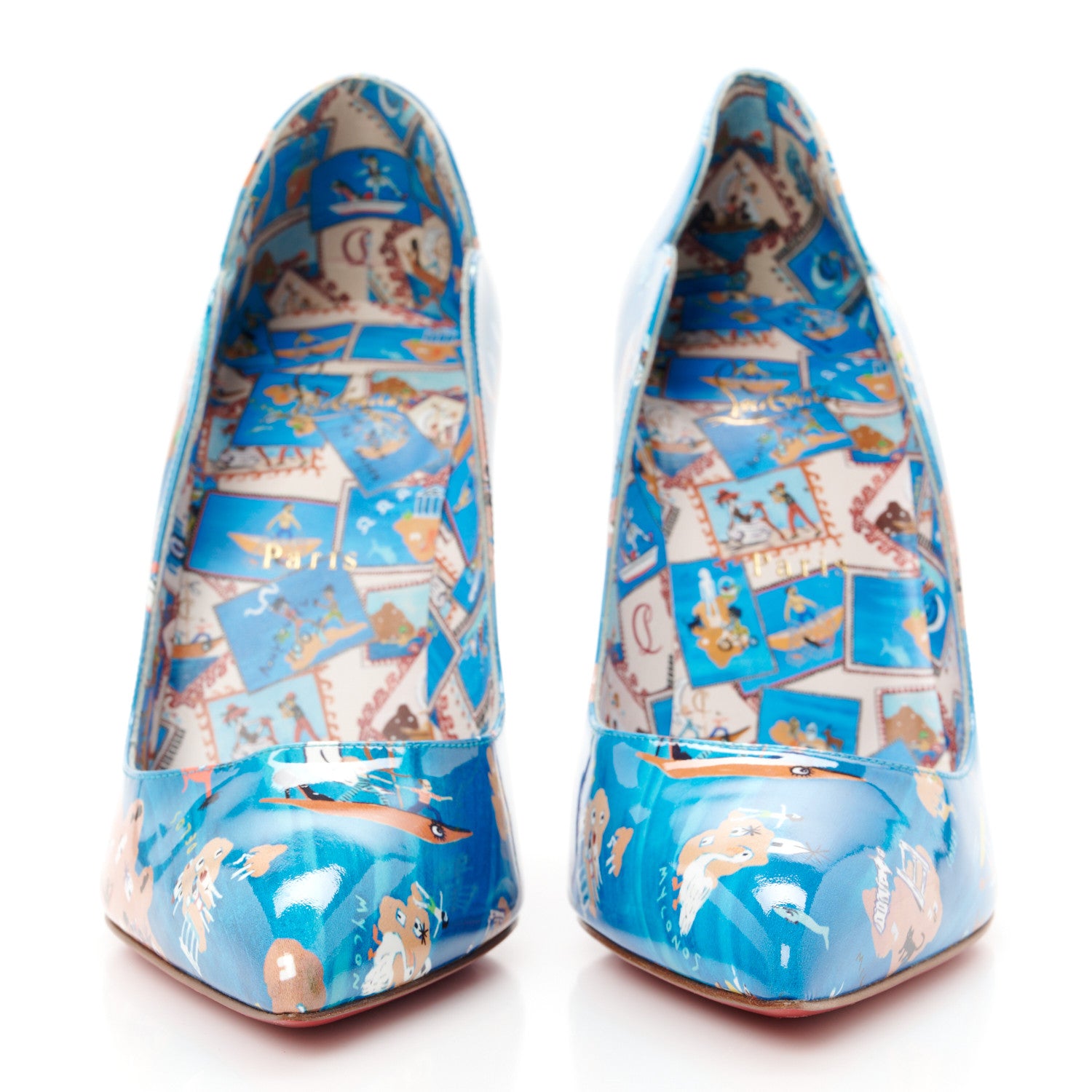 Christian Louboutin Patent Loubi Odyssey Hot Chick 120 Pumps 40 Multicolor 2 of 7