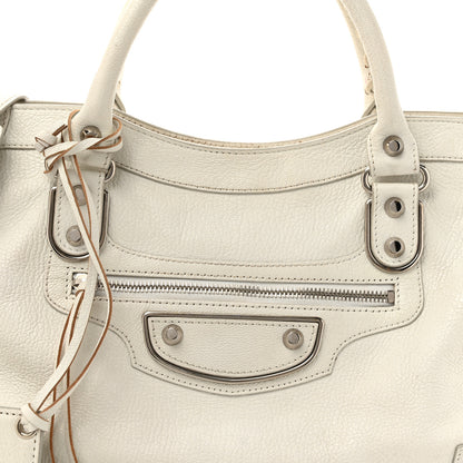 Balenciaga Chevre Silver Metallic Edge Hardware City White 8 of 17