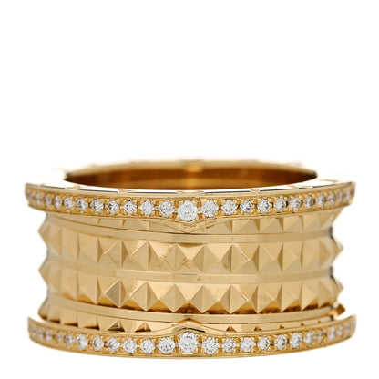 Bulgari 18K Yellow Gold Diamond B.Zero1 Rock Four-Band Pave Ring 59 8.75 4 of 8