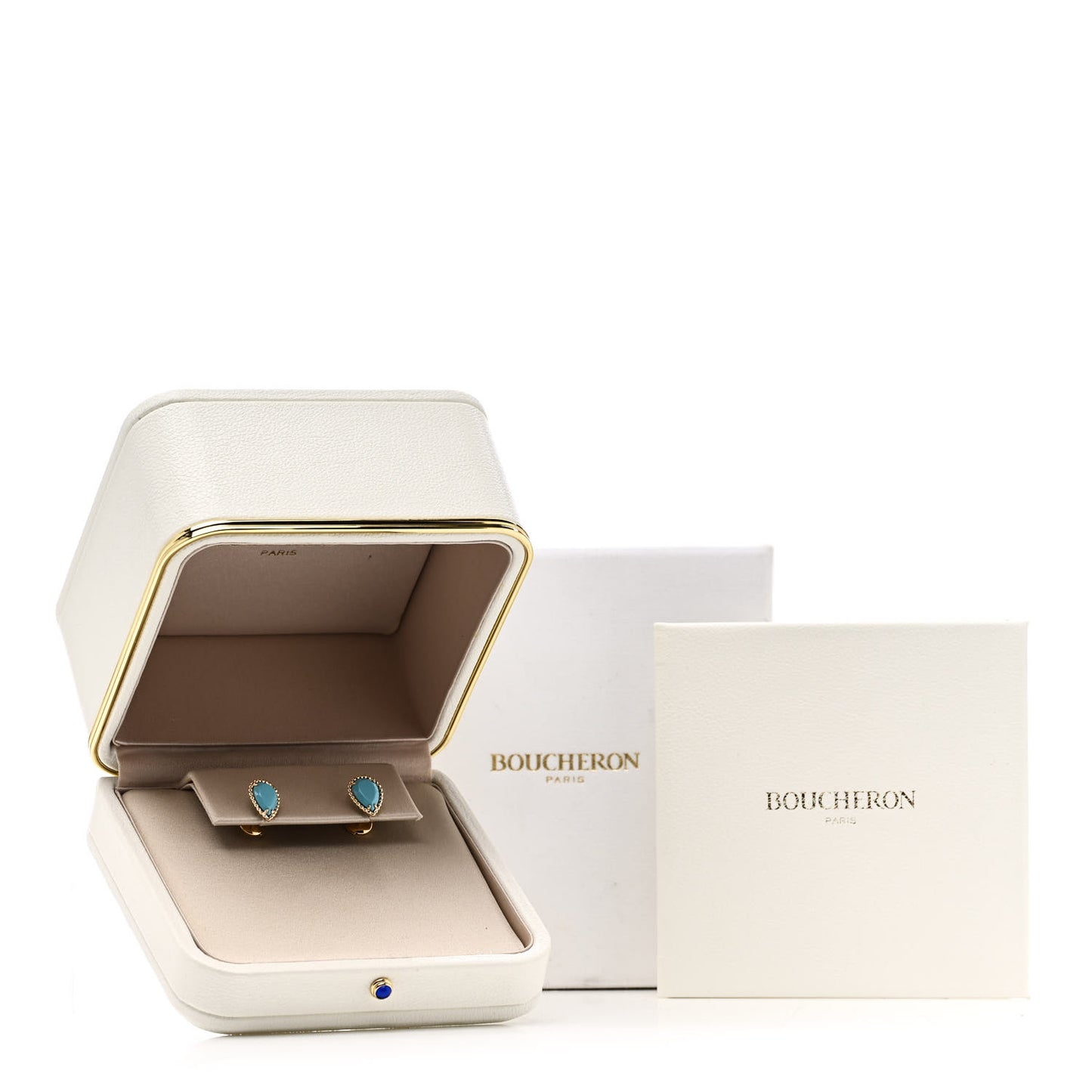 18K Yellow Gold Turquoise Serpent Boheme Stud Earrings