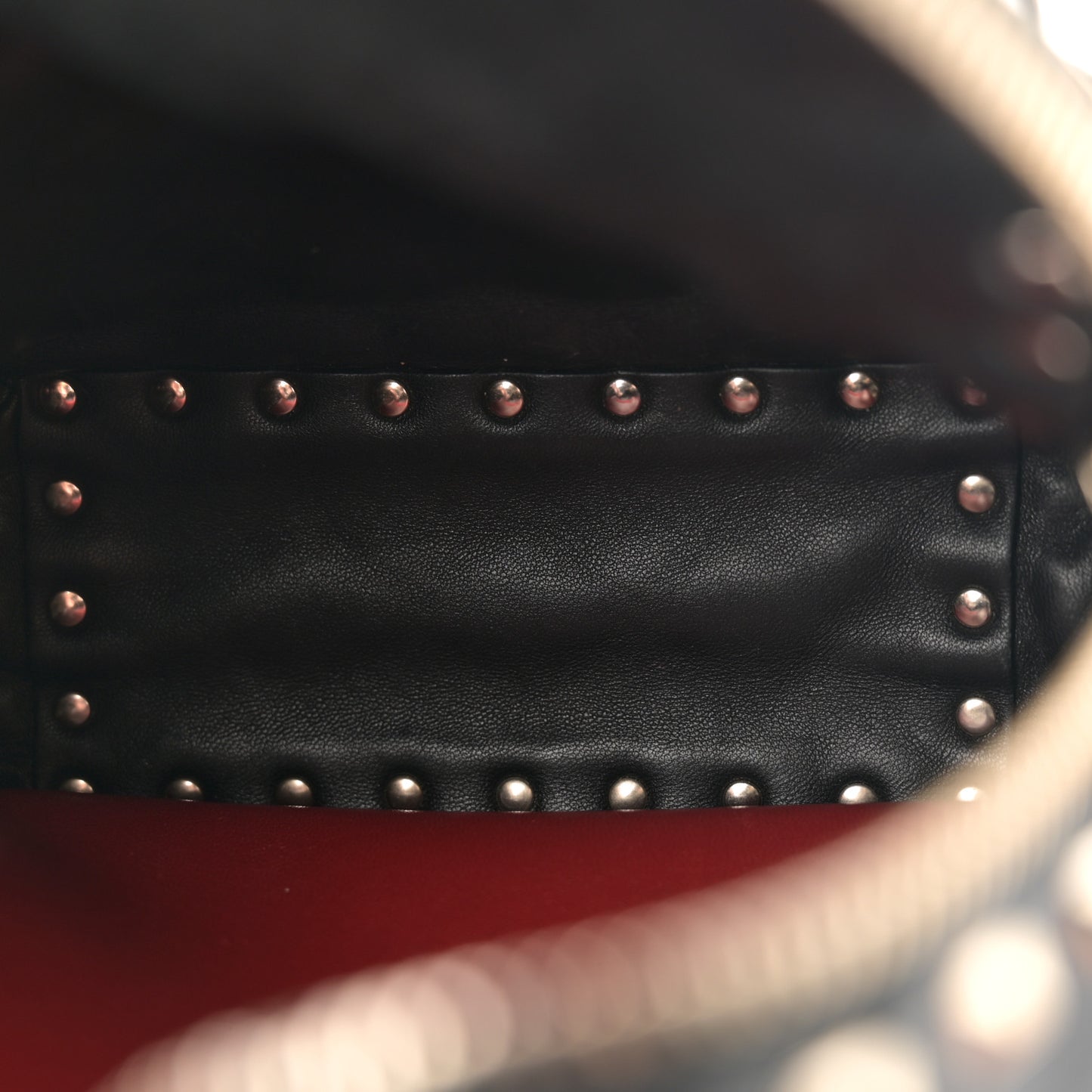 Lambskin VLTN Print Quilted Mini Rockstud Spike Backpack Black