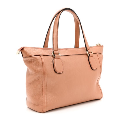 Gucci Metallic Pebbled Calfskin Small Soho Top Handle Bag Blush 3 of 11