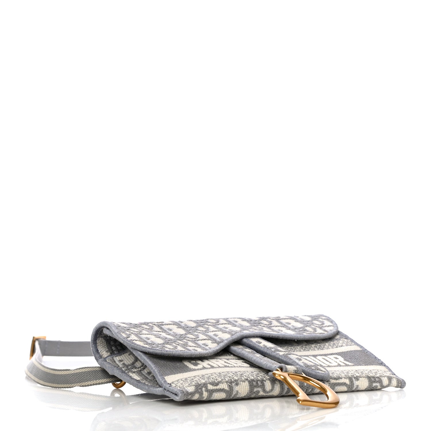Christian Dior Oblique Slim Saddle Pouch Grey 4 of 11
