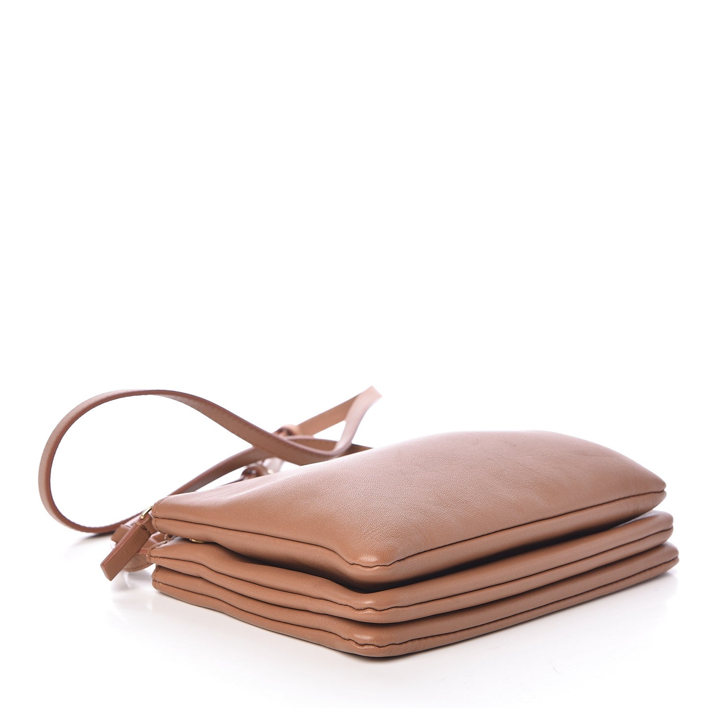 Lambskin Small Trio Crossbody Bag Tan