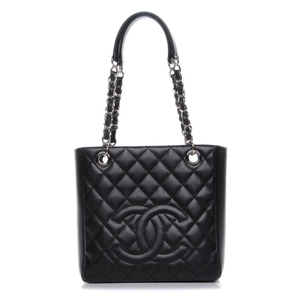 Chanel Caviar Quilted Petit Shopping Tote PST Black 1 of 8