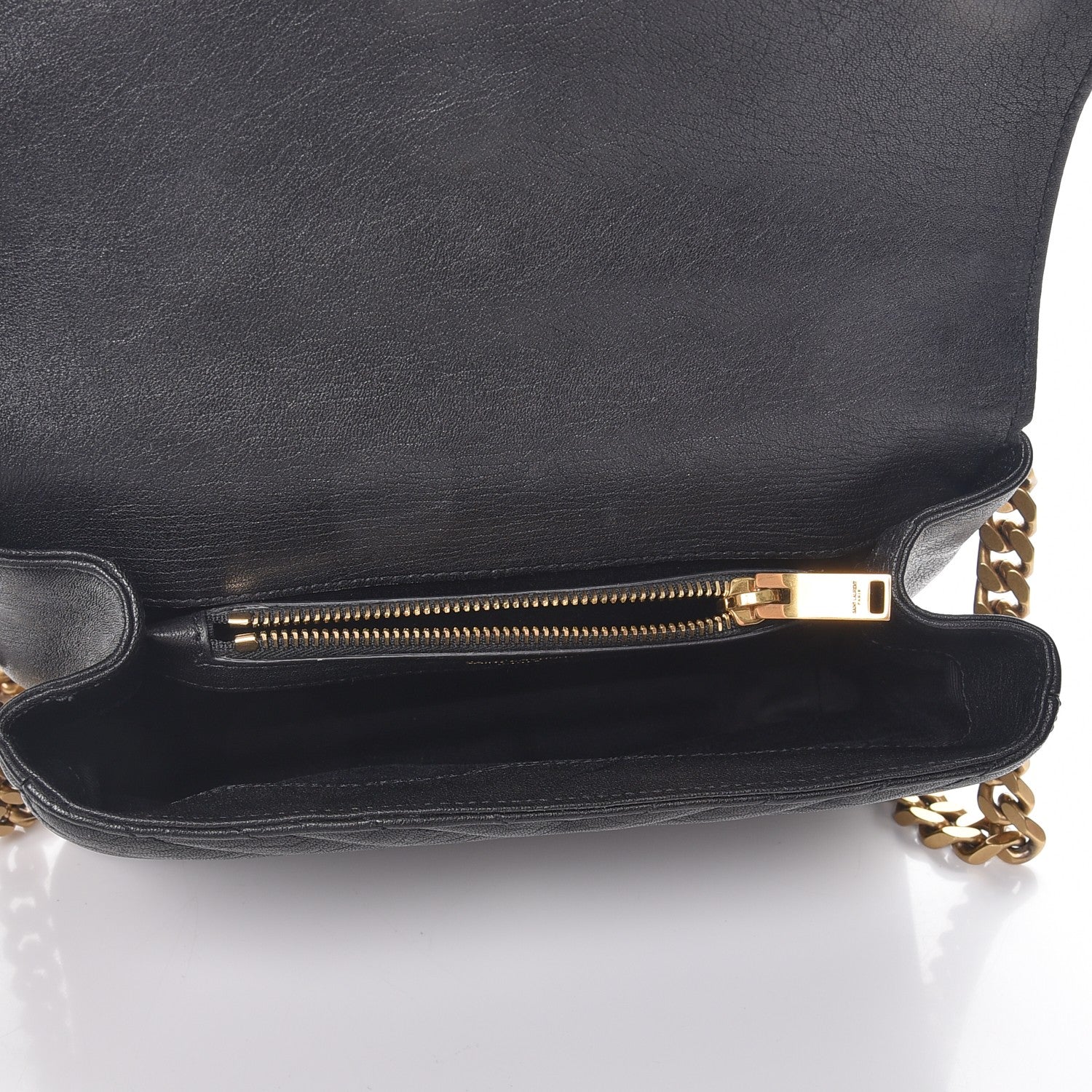 Saint Laurent Sheepskin Matelasse Chevron Monogram Medium College Bag Black 5 of 7