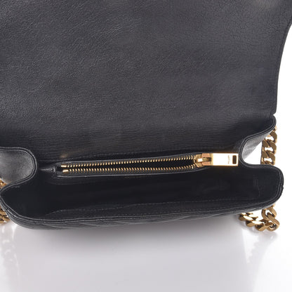 Saint Laurent Sheepskin Matelasse Chevron Monogram Medium College Bag Black 5 of 7