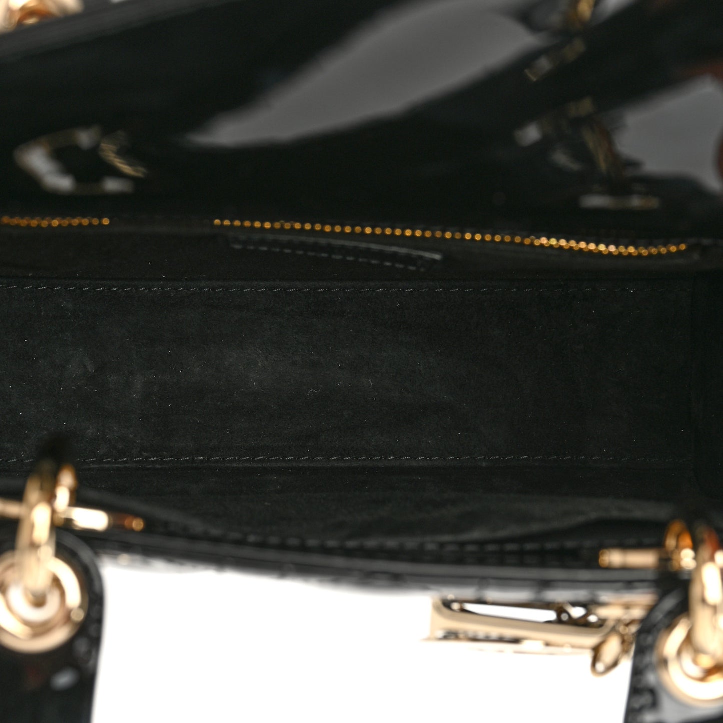 Patent Cannage Small Lady Dior Black