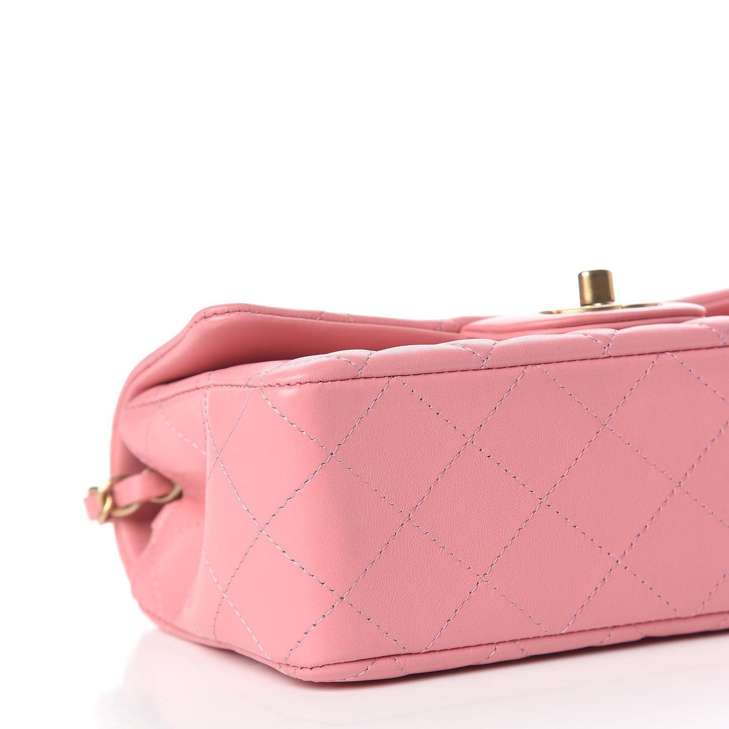 Lambskin Quilted Mini Rectangular Flap Pink