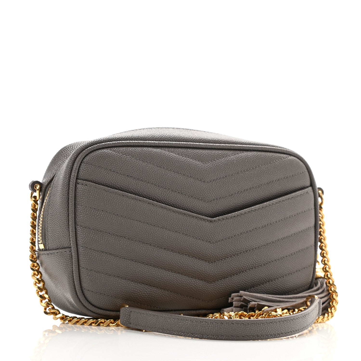 Saint Laurent Grain De Poudre Matelasse Monogram Mini Lou Camera Bag Fog 3 of 10