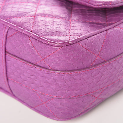 Chanel Elaphe Snakeskin Quilted Medium Easy Carry Flap Purple 8 of 10