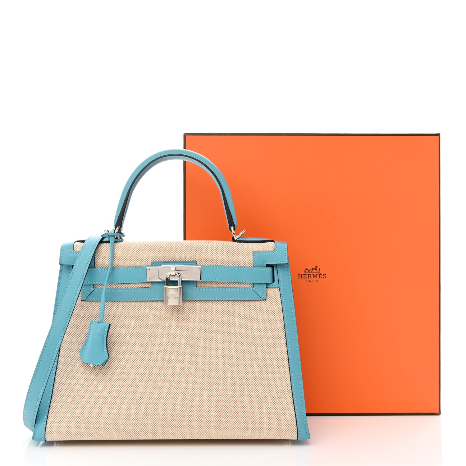 Hermes Toile Swift Kelly Sellier 28 Bleu Du Nord 12 of 12