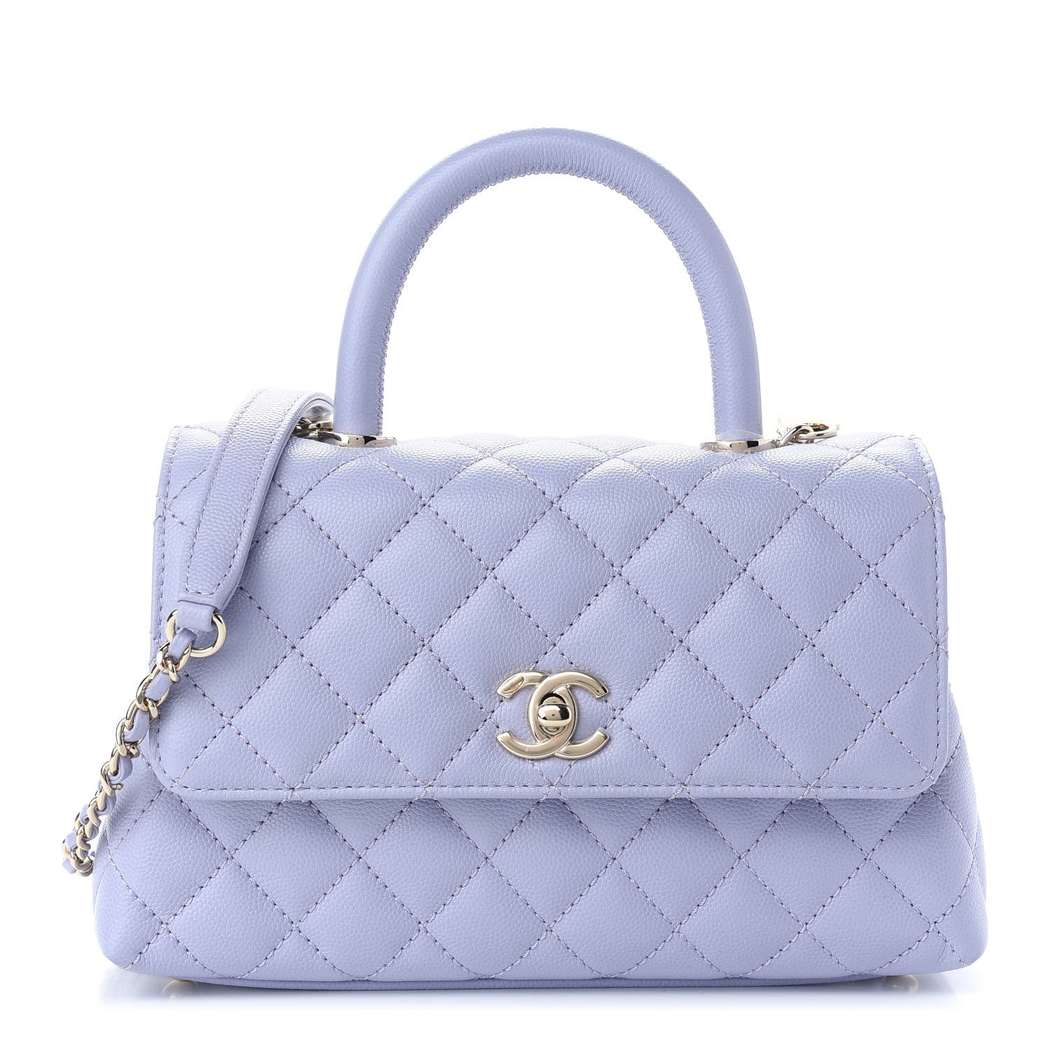Chanel Caviar Quilted Mini Coco Handle Flap Light Purple 1 of 9