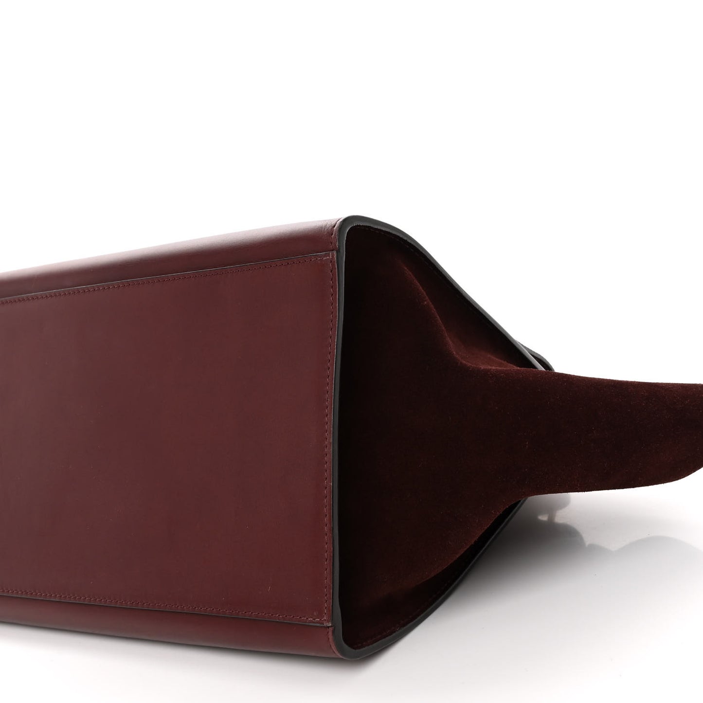 Smooth Calfskin Suede Medium Trapeze Burgundy