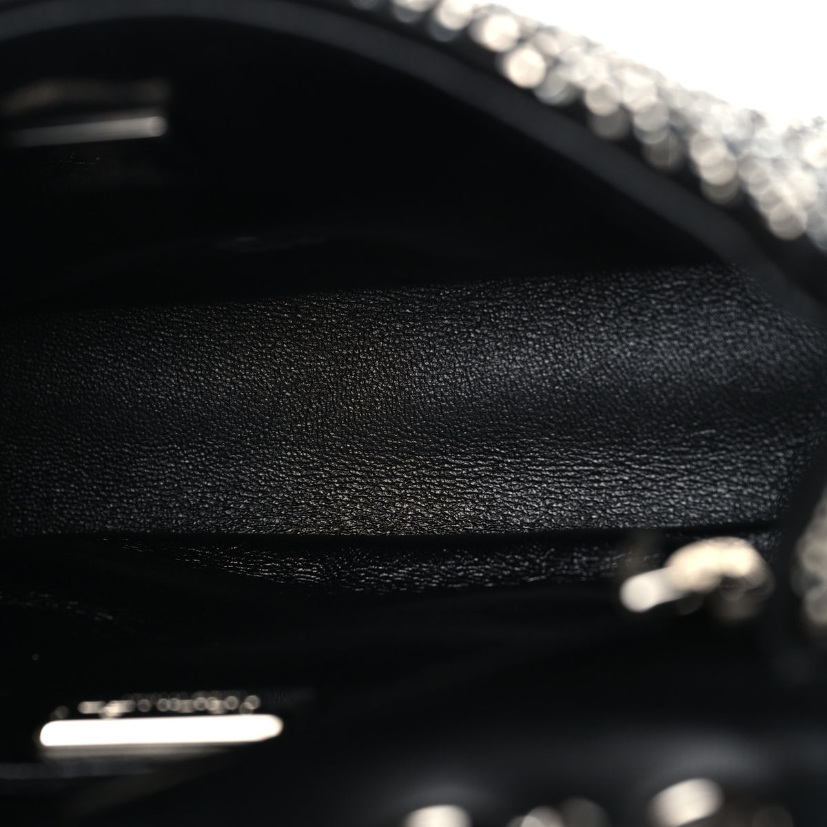 Velvet Strass Evening Flap Bag Black Silver
