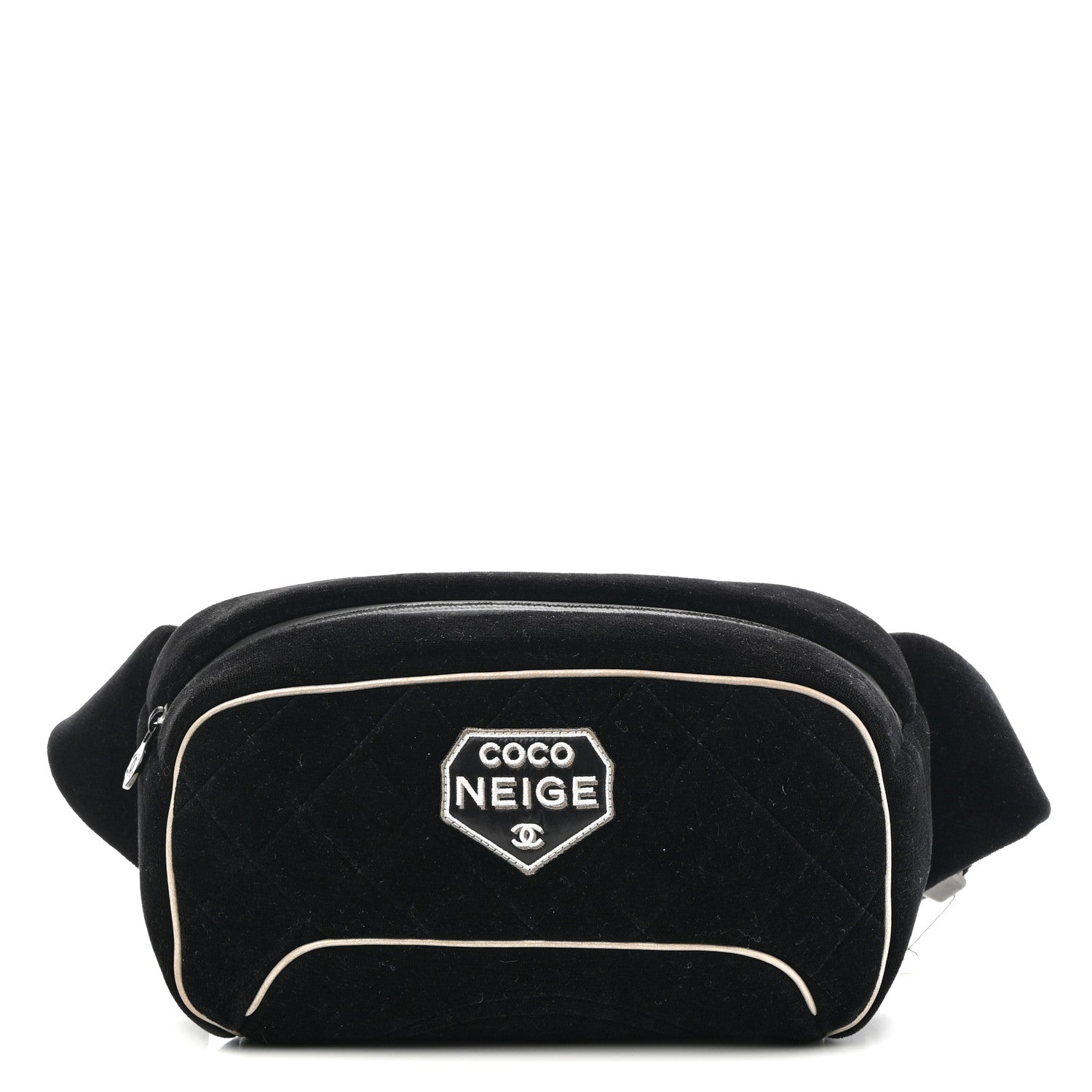 Chanel Velvet Quilted Coco Neige Waist Bag Black 1 of 9