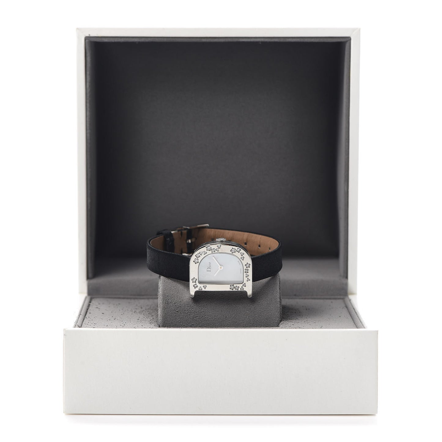 Stainless Steel Satin Diamond Mother of Pearl 22mm Lady D Quartz Watch