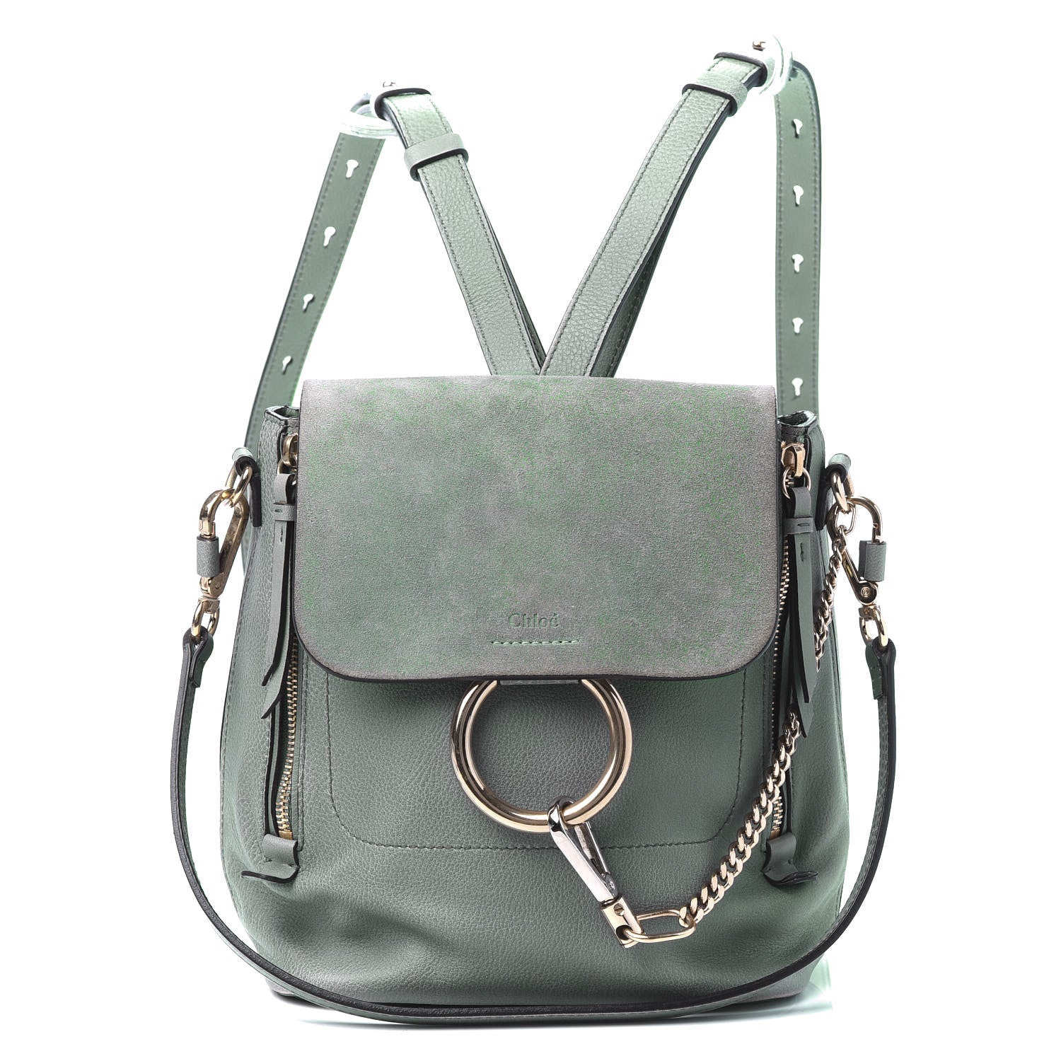 Chloe Suede Calfskin Medium Faye Backpack Cloudy Blue 1 of 6