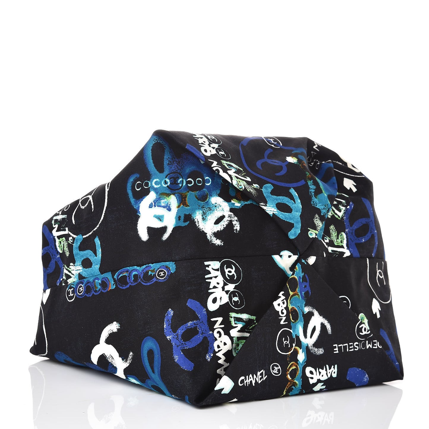 Canvas Coco Print Tote Black Multi