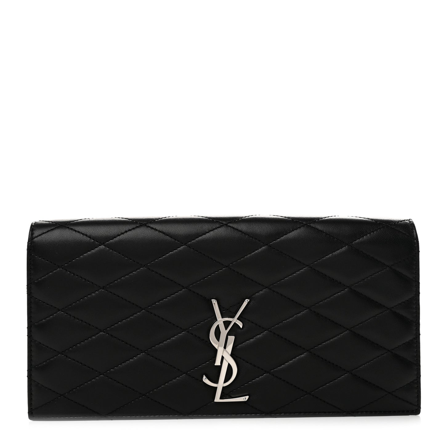 Lambskin Quilted Kate Clutch Black