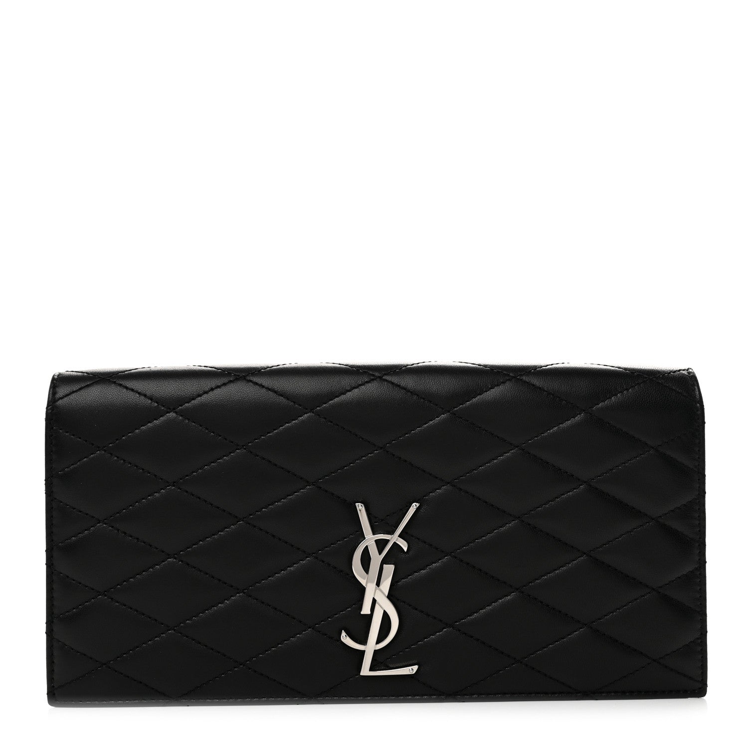 Saint Laurent Lambskin Quilted Kate Clutch Black 1 of 8