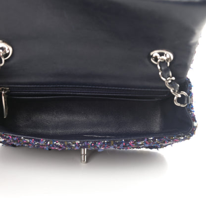 Chanel Tweed Quilted Mini Rectangular Flap Blue Purple Khaki Pink 5 of 11