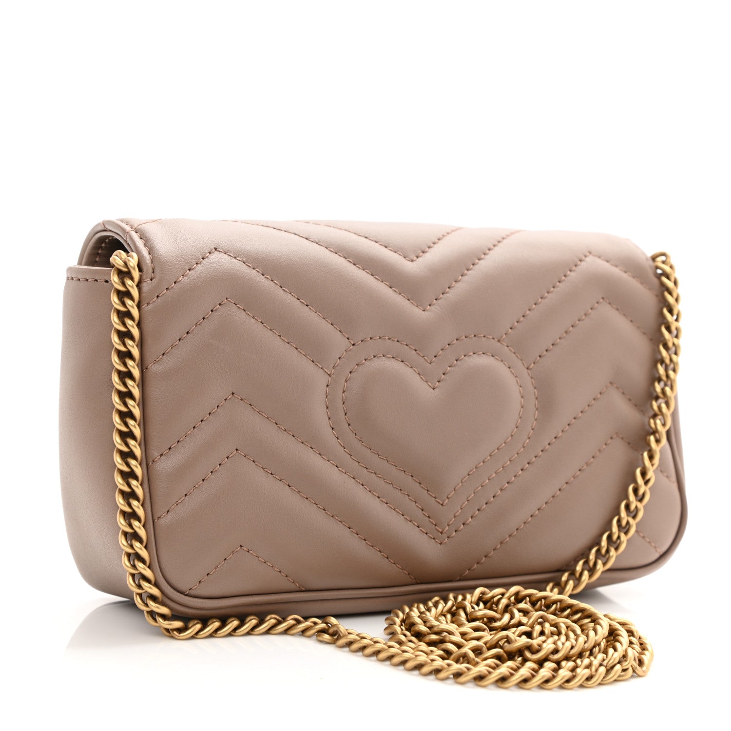 Gucci Calfskin Matelasse Super Mini GG Marmont Shoulder Bag Porcelain Rose 3 of 8