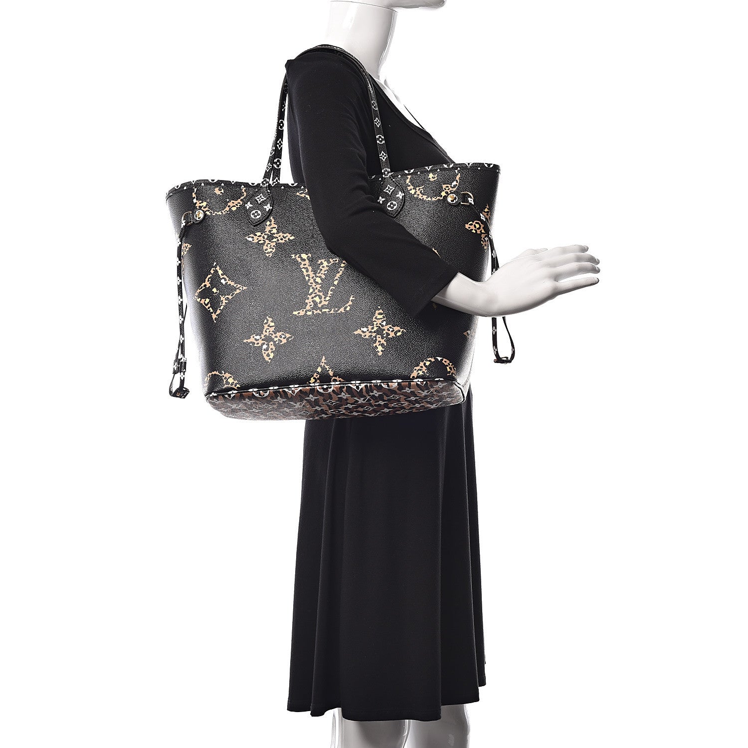 Louis Vuitton Monogram Giant Jungle Neverfull MM Black 2 of 11