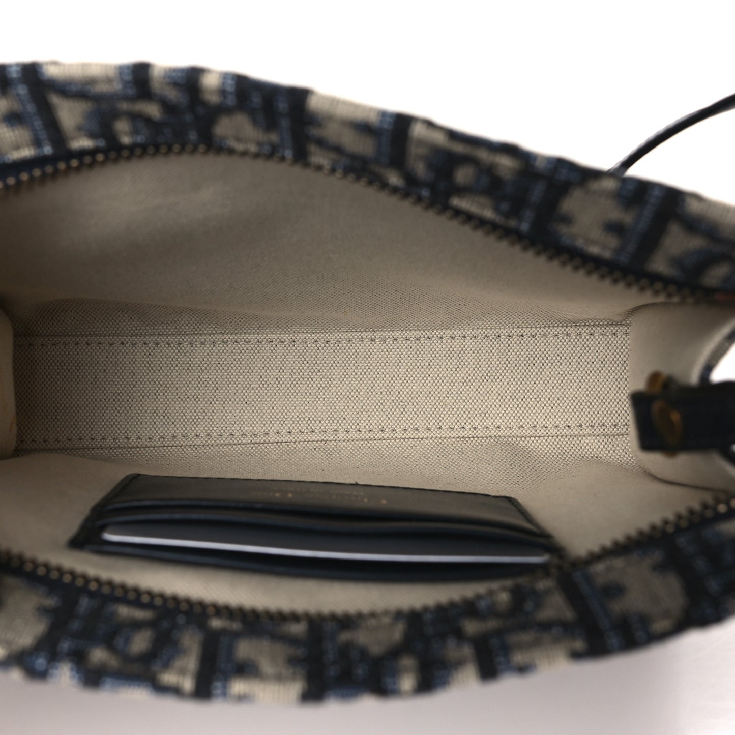 Oblique Zipped Pouch Clutch Blue