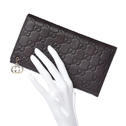 Gucci Guccissima Signature GG Pierce Continental Wallet Chocolate 2 of 11