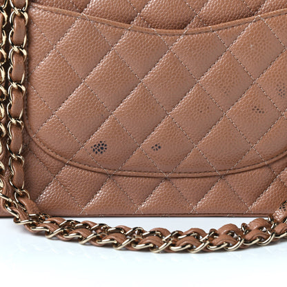Chanel Caviar Quilted Medium Double Flap Dark Beige 5 of 5