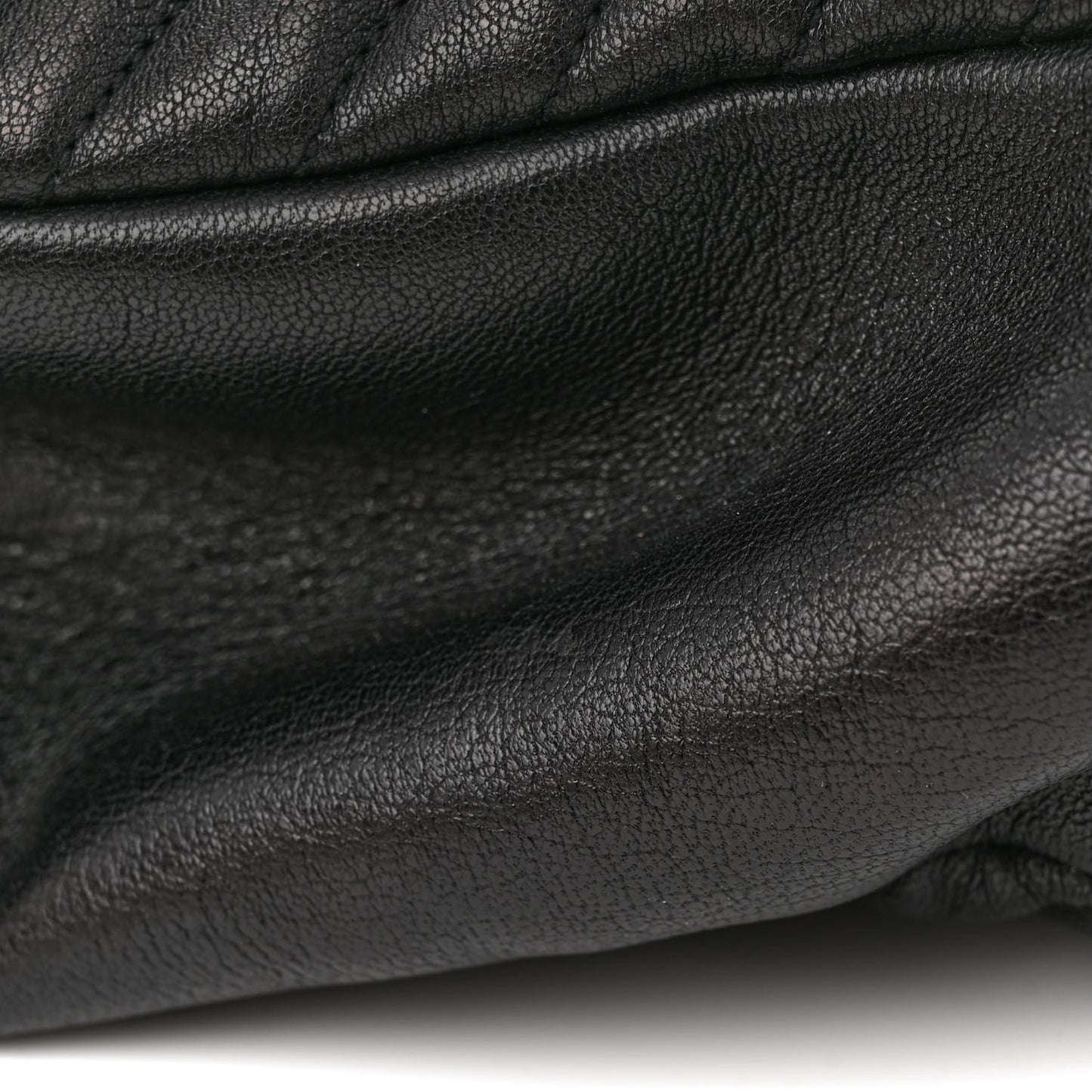 Sheepskin Matelasse Chevron Monogram Large College Satchel Black