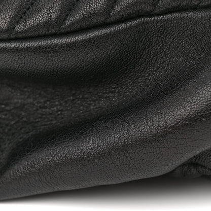 Saint Laurent Sheepskin Matelasse Chevron Monogram Large College Satchel Black 15 of 18