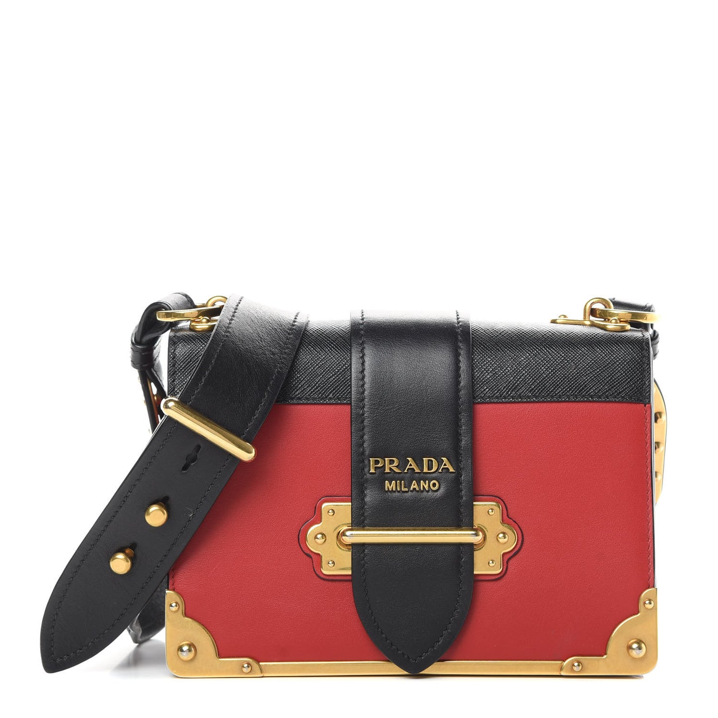 City Calfskin Saffiano Cahier Bag Fuoco Black