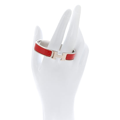 Hermes Enamel Narrow Clic Clac H Bracelet PM Rouge Amarante 2 of 5