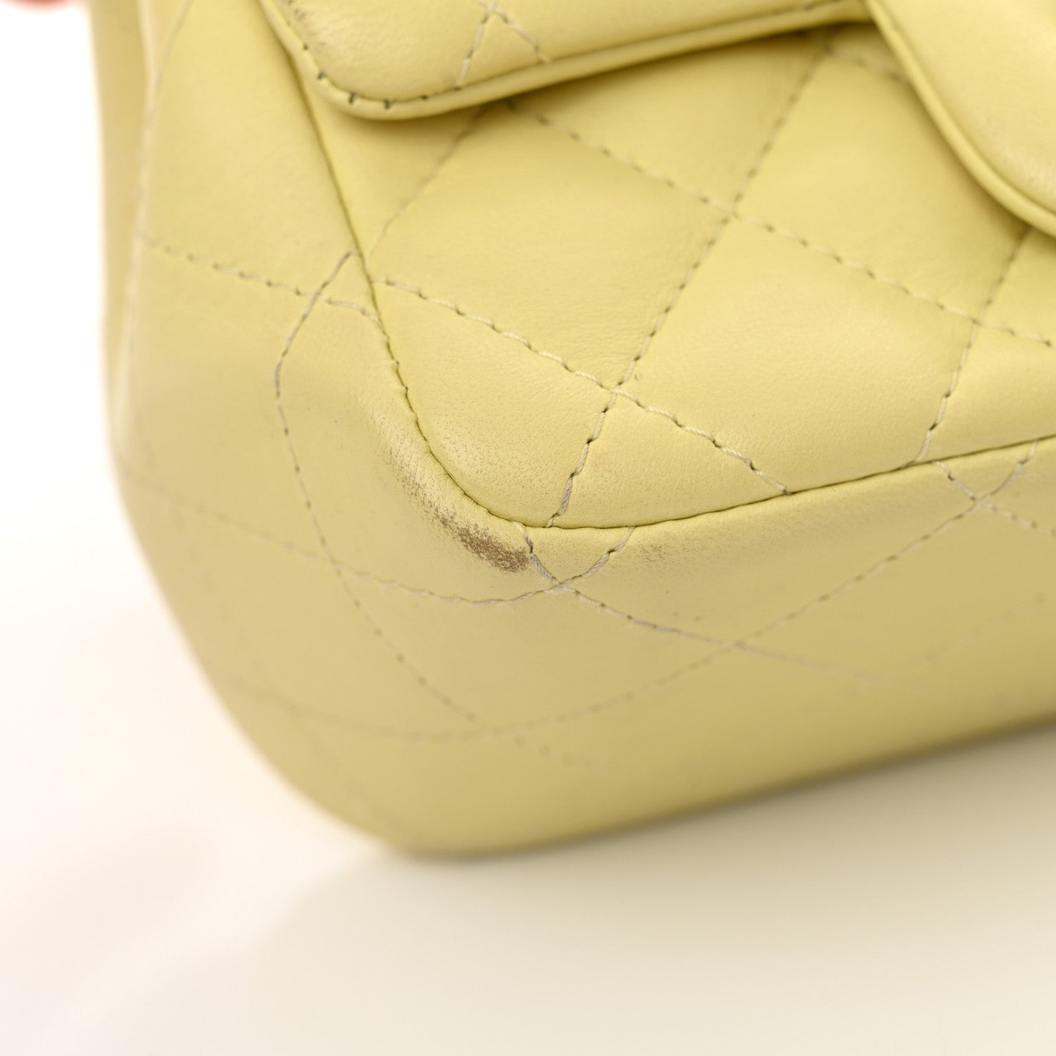 Chanel Lambskin Quilted Mini Square Flap Light Yellow 13 of 14
