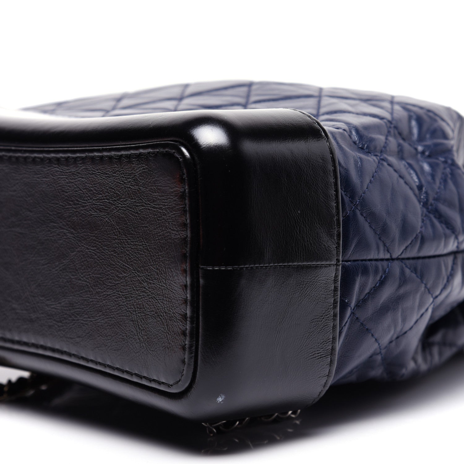 Chanel Aged Calfskin Quilted Gabrielle Backpack Navy Black 6 of 12