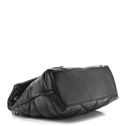 Saint Laurent Lambskin Quilted Small Loulou Puffer Monogram Chain Satchel Black 4 of 12