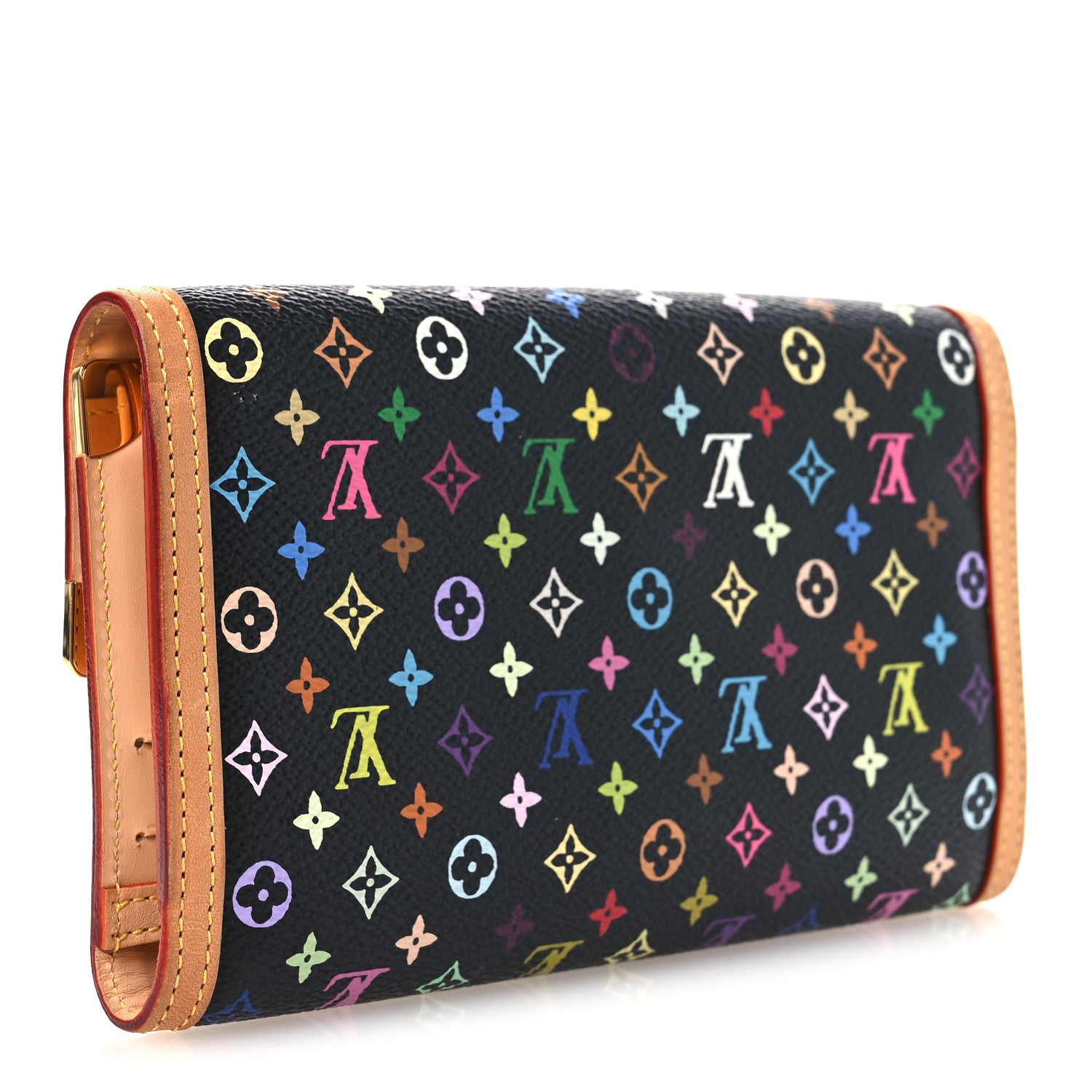 Louis Vuitton Monogram Multicolor Porte Tresor International Wallet Black 3 of 7