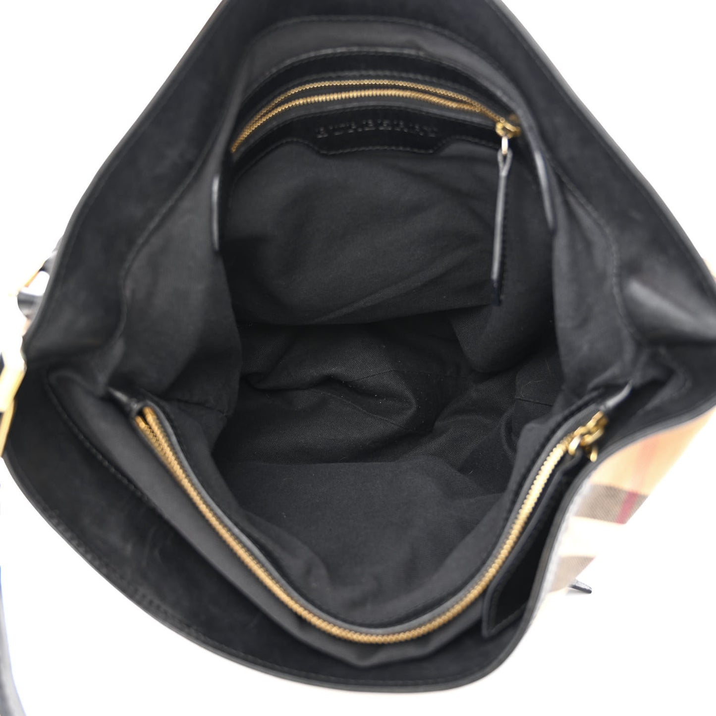 House Check Bridle Calfskin Medium Gosford Hobo Black