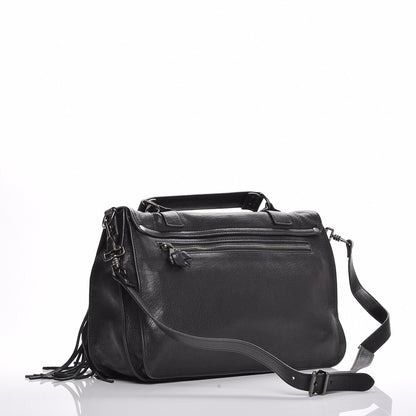 Proenza Schouler Lambskin Fringe Medium PS1 Satchel Black 3 of 8