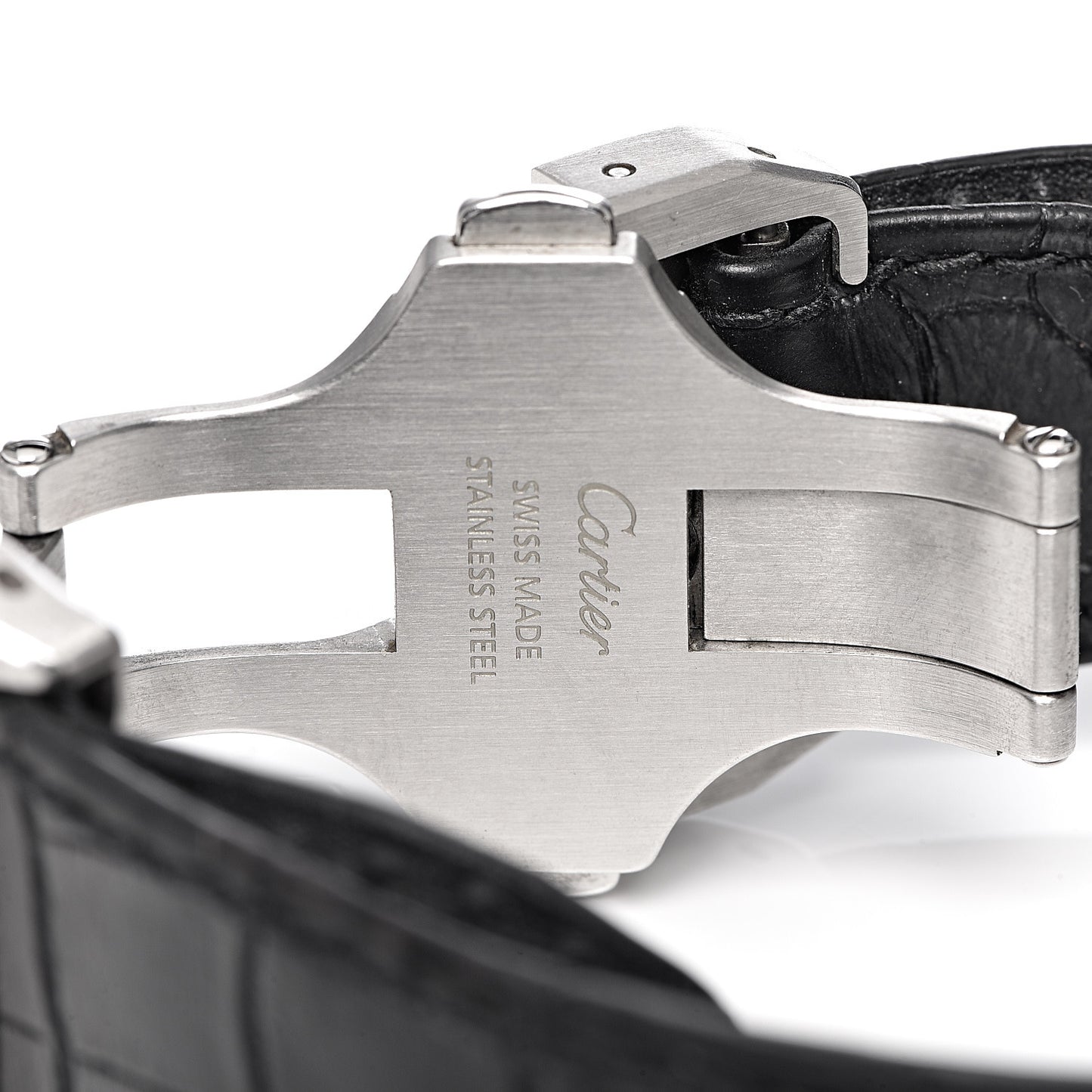 Stainless Steel Alligator 38mm Santos 100 Automatic Watch