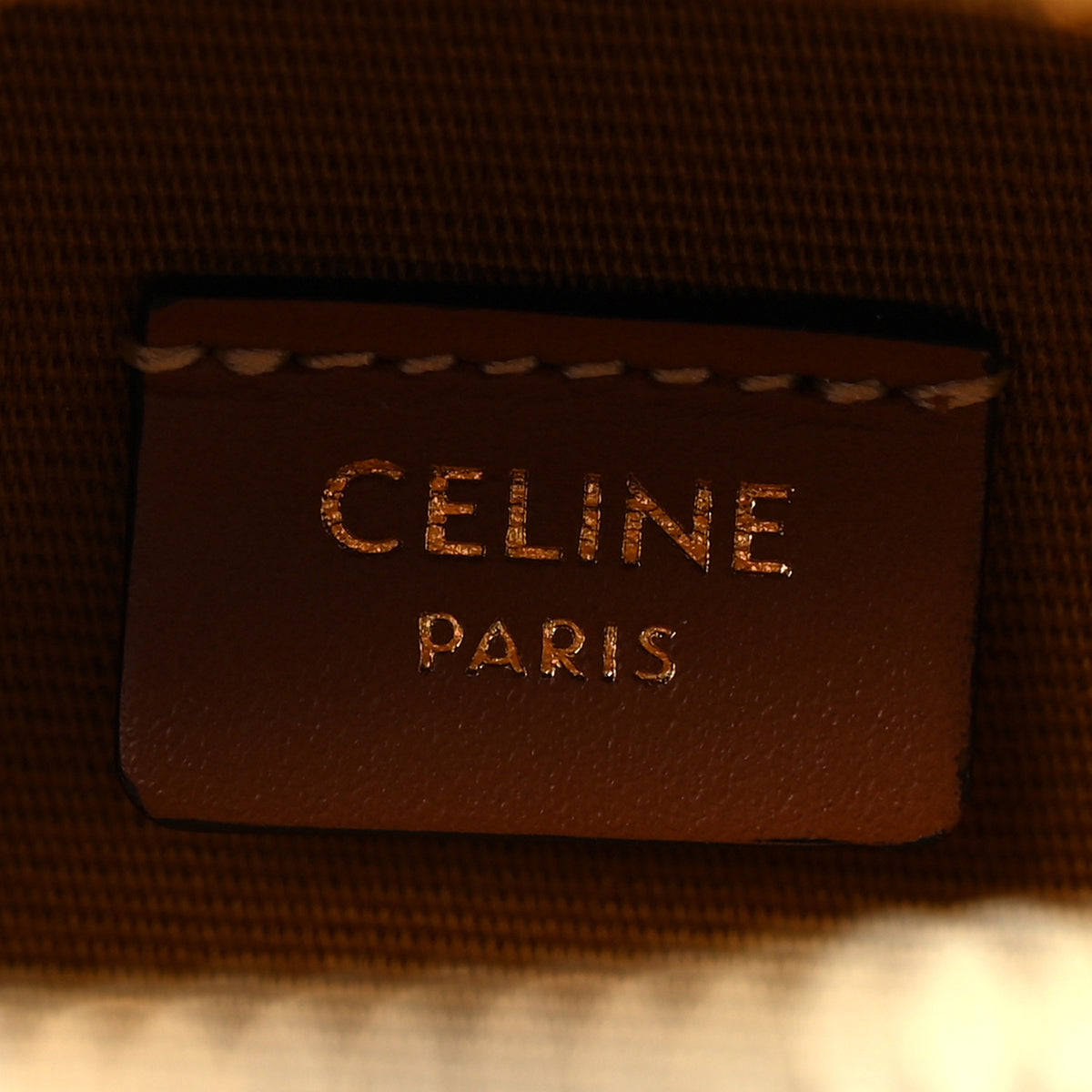 Calfskin Triomphe Canvas Half Moon Case Tan