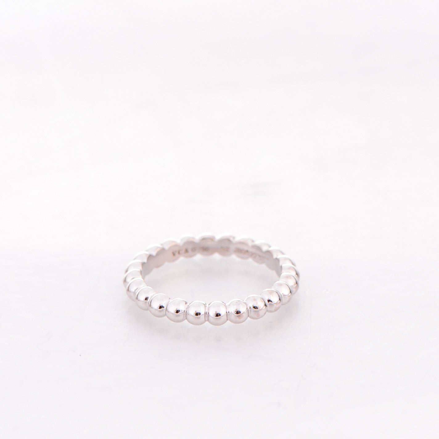 Van Cleef & Arpels 18K White Gold Small Perlee Ring 52 6 3 of 5